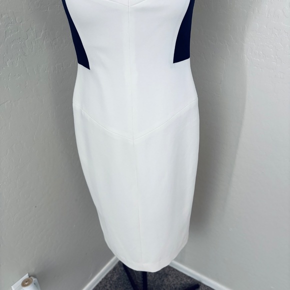BLACK HALO Parks Colorblock Sleeveless Sheath Dress in Navy Porcelain NEW - Picture 5 of 16